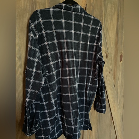 Blue and white check long sleeve top - Picture 2 of 2
